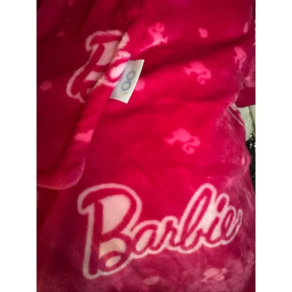 Rare Barbie hot pink oodie pullover Hooded sweatshirt wearable blanket snuggie